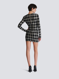 Robe courte en strass diamond - Noir & Cristal