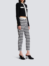 Two-tone crepe spencer jacket - Black & White