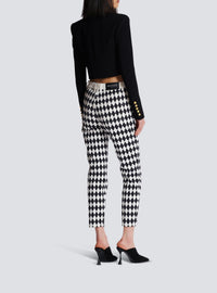 Two-tone crepe spencer jacket - Black & White