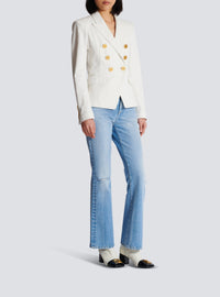Veste 6 boutons en denim - Blanc