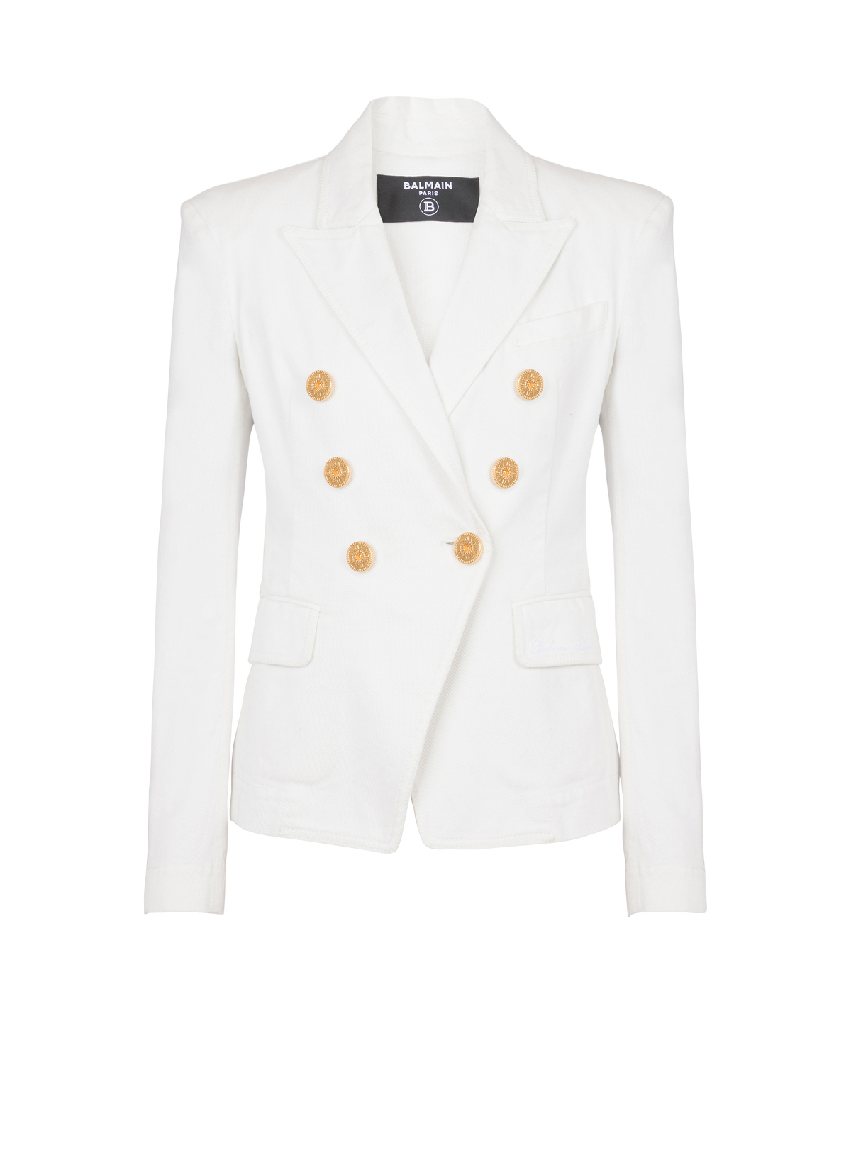 Veste 6 boutons en denim - Blanc