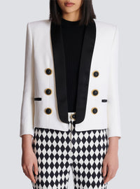 Veste 6 boutons bicolore bord à bord - Blanc & Noir