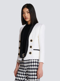 Veste 6 boutons bicolore bord à bord - Blanc & Noir