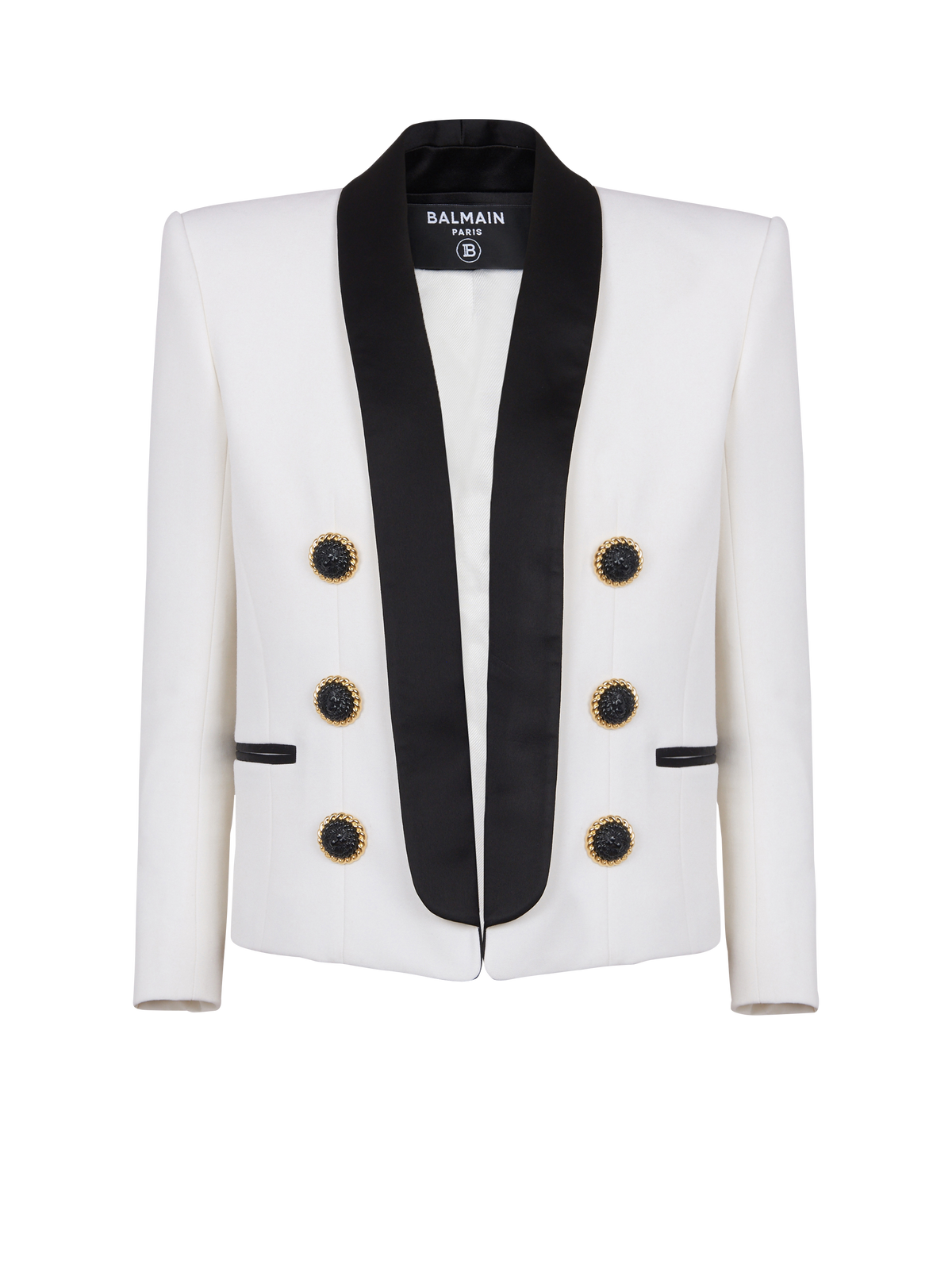 Veste 6 boutons bicolore bord à bord - Blanc & Noir