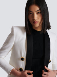 Veste 6 boutons bicolore bord à bord - Blanc & Noir