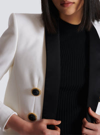 Two-tone wool jacket - White & Black