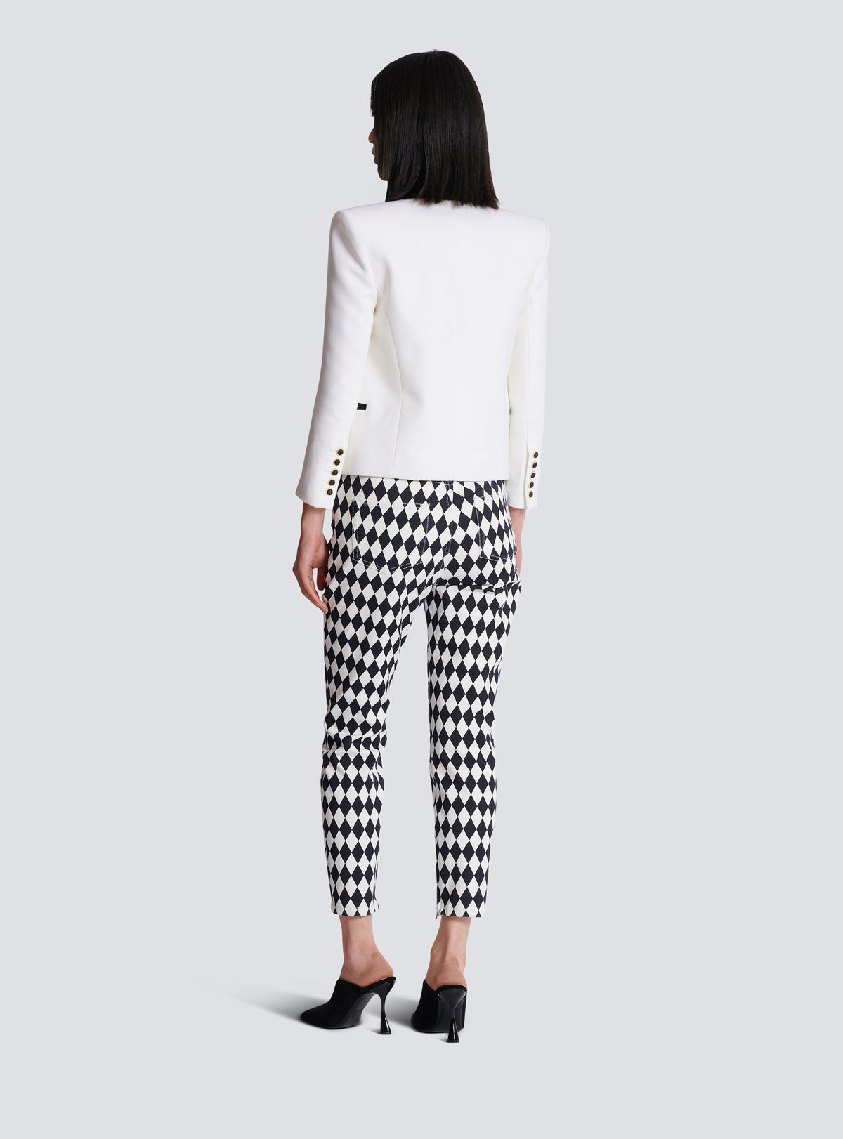 Veste 6 boutons bicolore bord à bord - Blanc & Noir