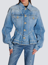 Veste à plis en denim - Bleu Jean Clair