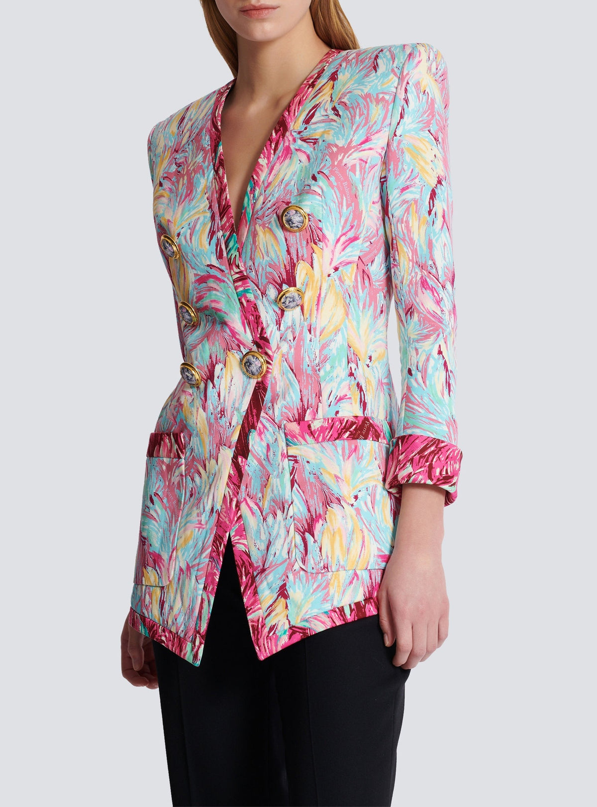 Veste longue 6 boutons - Multicolore