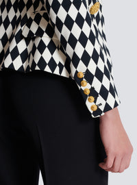 Veste 6 boutons en crêpe diamond - Noir & Blanc