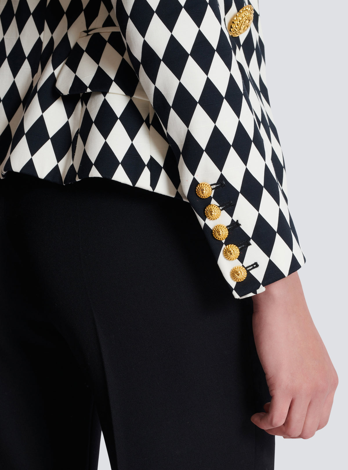 Veste 6 boutons en crêpe diamond - Noir & Blanc