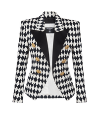 Veste 6 boutons en crêpe diamond - Noir & Blanc