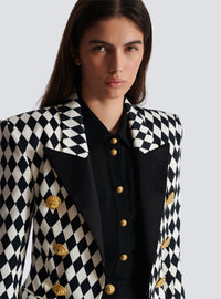 Veste 6 boutons en crêpe diamond - Noir & Blanc