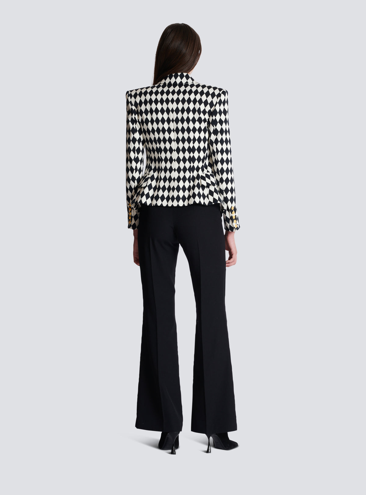 Veste 6 boutons en crêpe diamond - Noir & Blanc