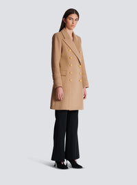 Manteau court en laine et cachemire - Camel