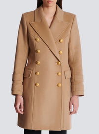 Manteau court en laine et cachemire - Camel