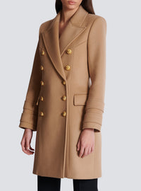 Manteau court en laine et cachemire - Camel