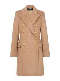 Manteau court en laine et cachemire - Camel