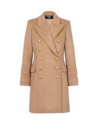 Manteau court en laine et cachemire - Camel