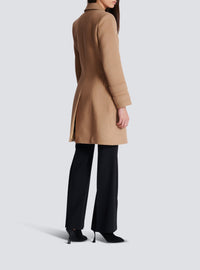 Manteau court en laine et cachemire - Camel