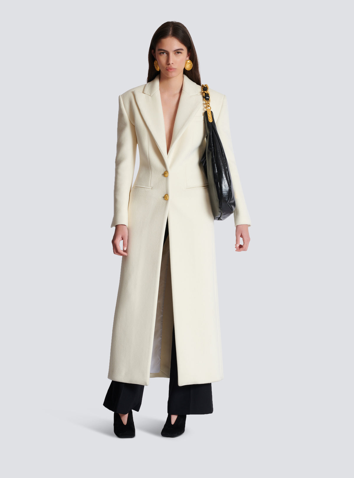 Manteau long en laine et cachemire - Beige
