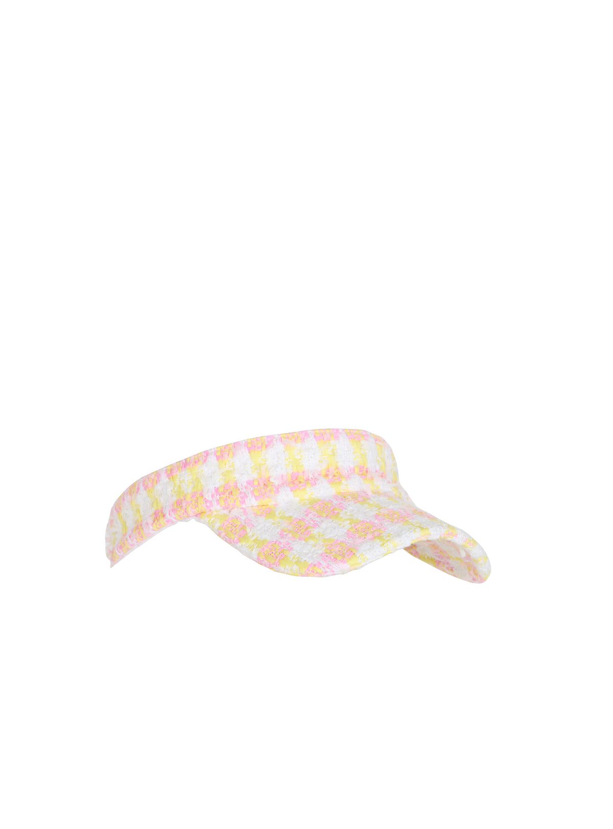 Casquette visière en tweed - Blanc & Jaune Pâle & Rose