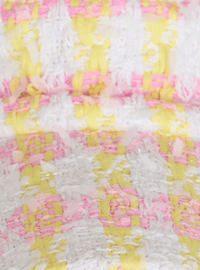 Casquette visière en tweed miami - Blanc & Jaune Pâle & Rose