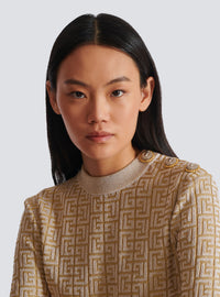 Top en maille monogramme pb labyrinthe - Beige & Or