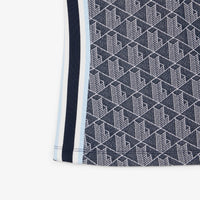 Polo ajusté en jacquard monogramme - Marine & Blanc