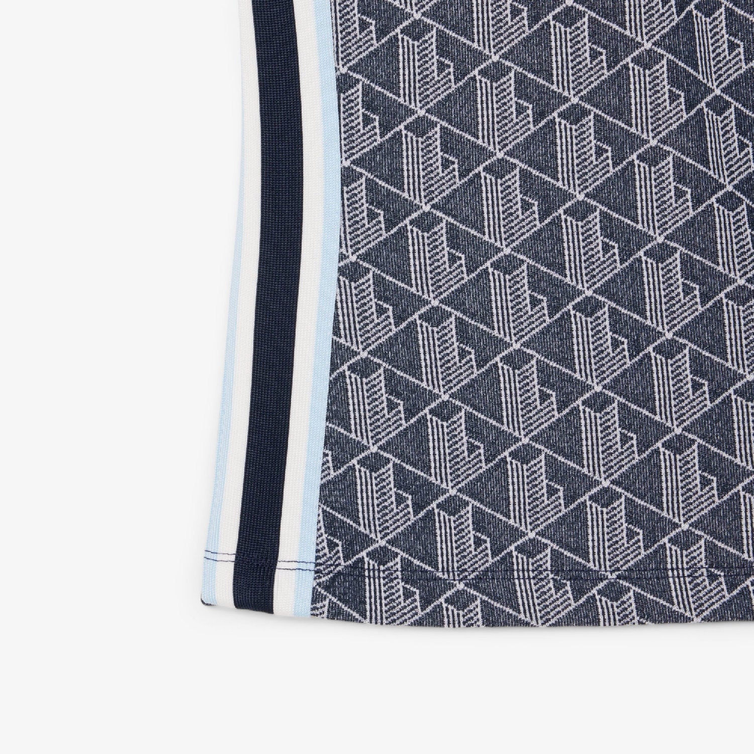 Polo ajusté en jacquard monogramme - Marine & Blanc
