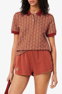 Fitted polo shirt in monogram jacquard - Iberis & Latte