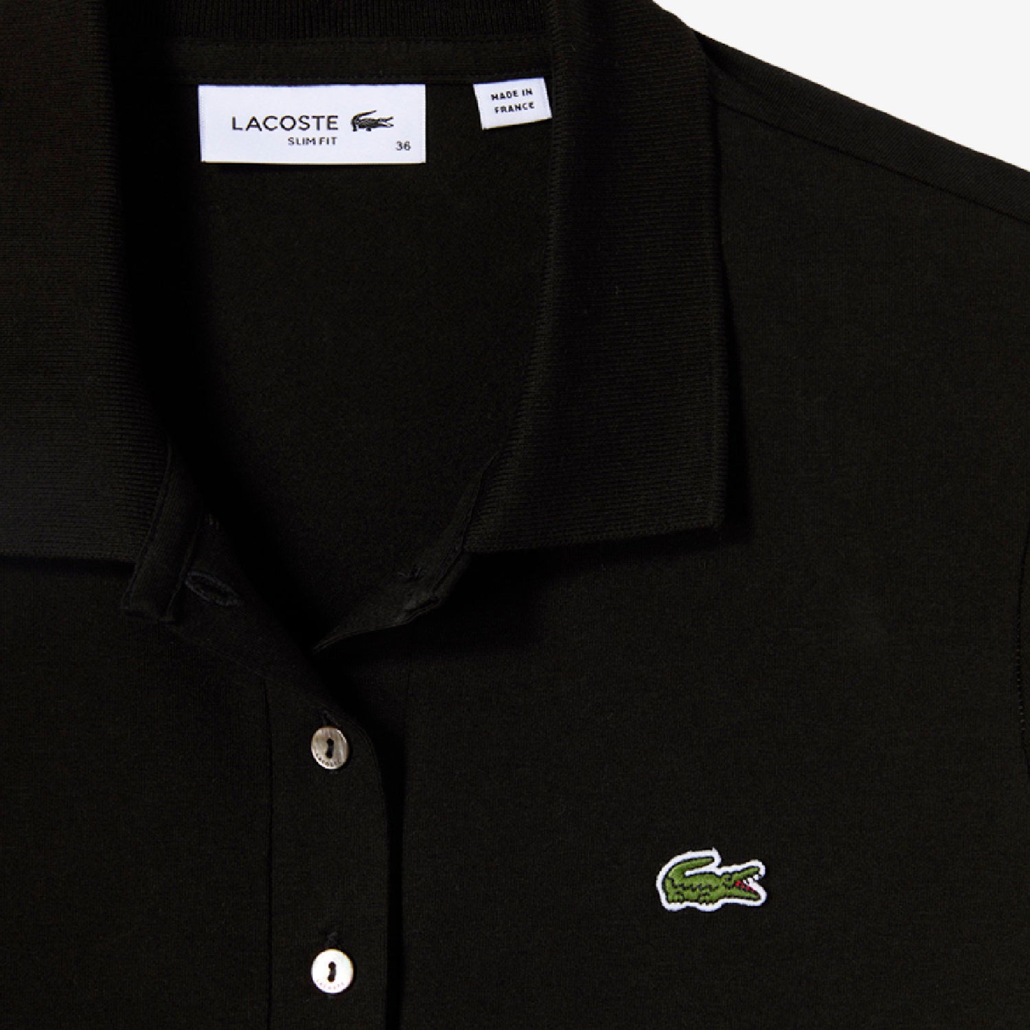 Polo L.12.D ajusté - Noir