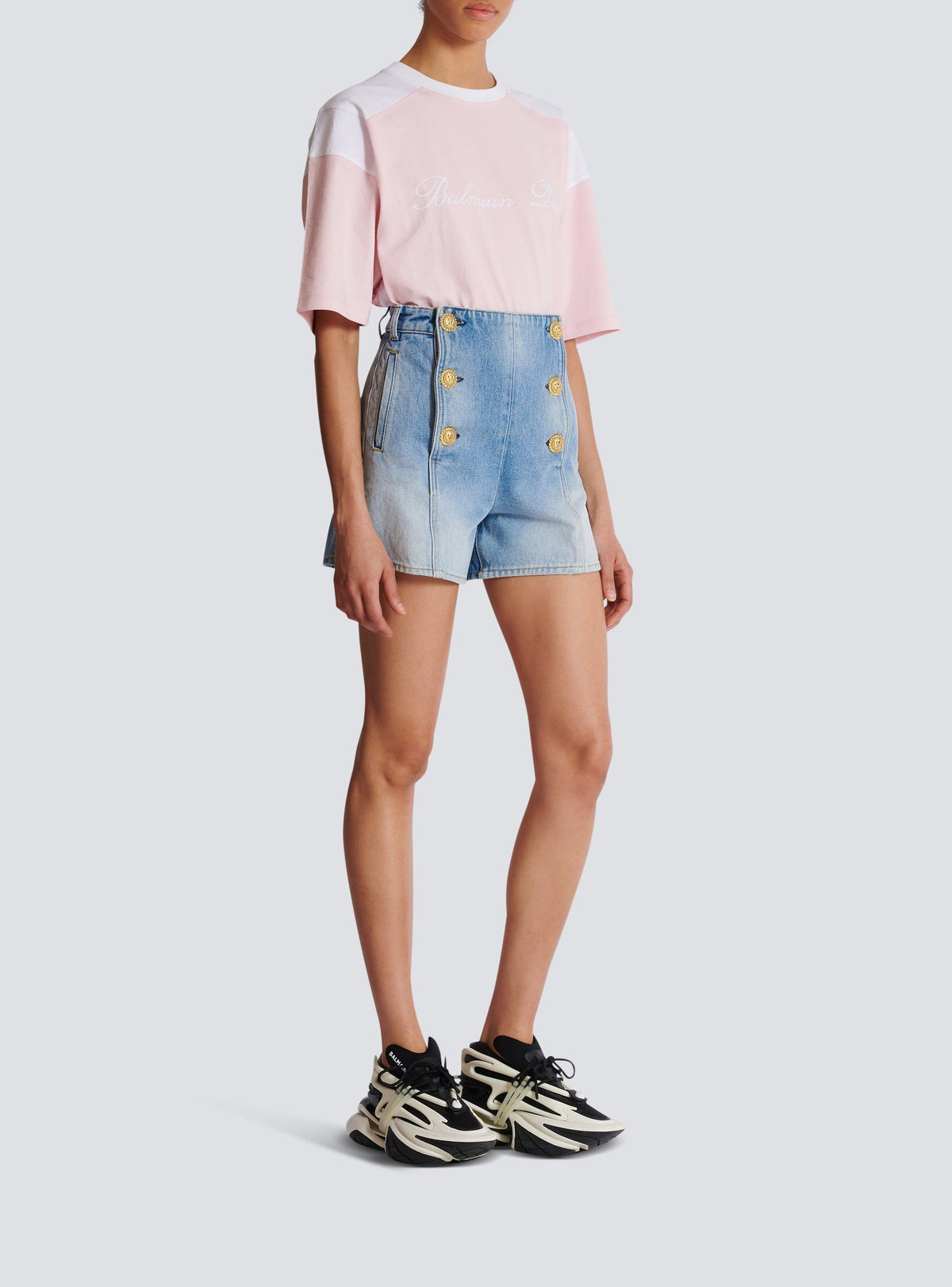 Short à boutons en denim - Bleu Jean Clair