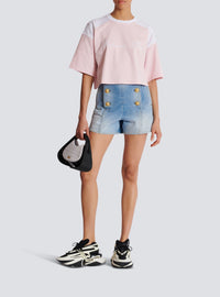 Short à boutons en denim - Bleu Jean Clair