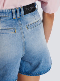 Short en denim à boutons - Bleu Jean Clair