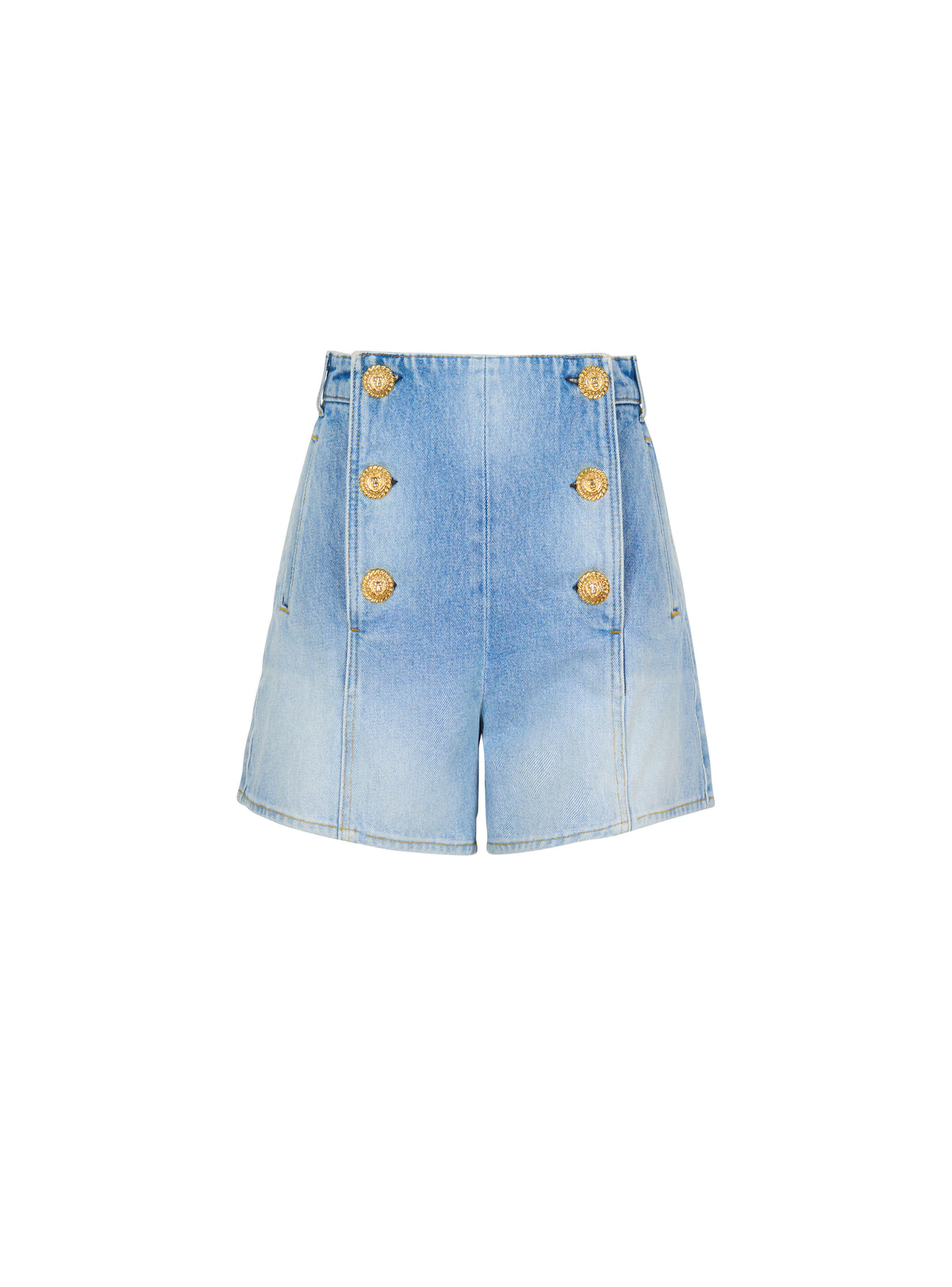 Short à boutons en denim - Bleu Jean Clair