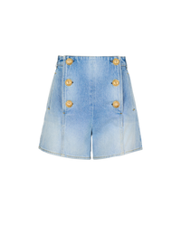 Short en denim à boutons - Bleu Jean Clair