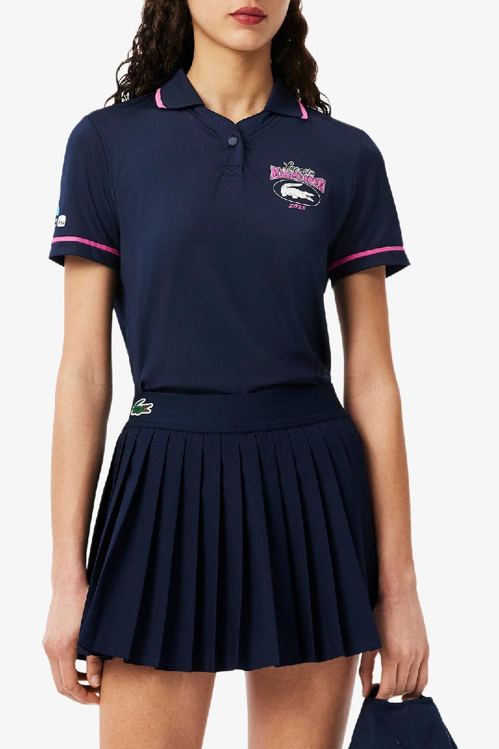 Polo ajusté à rayures protection UV - Marine