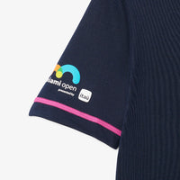 Polo ajusté à rayures protection UV - Marine