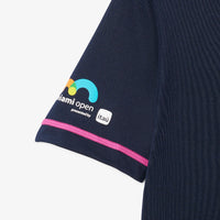 Polo ajusté à rayures protection UV - Marine