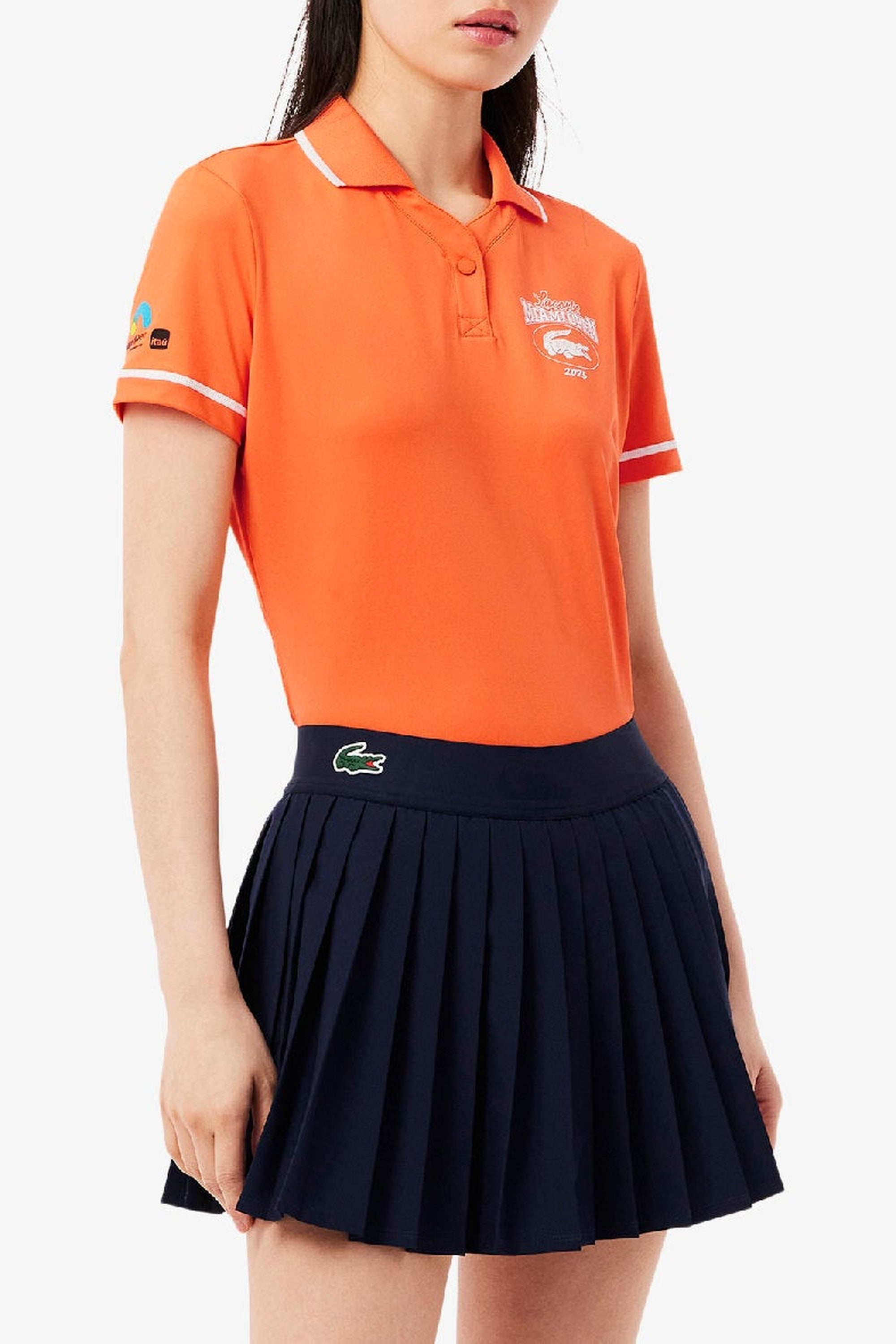Polo ajusté à rayures protection UV - Carotte