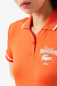 Polo ajusté à rayures protection UV - Carotte