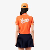 Fitted striped polo shirt with UV protection - Carrot