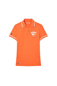 Fitted striped polo shirt with UV protection - Carrot