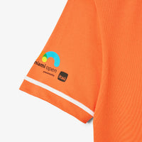 Fitted striped polo shirt with UV protection - Carrot