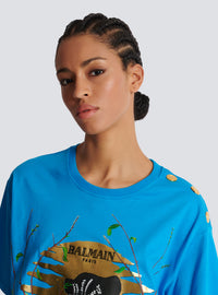 Disney x balmain : the lion king - t-shirt court imprimé cassius khumalo - Bleu Turquoise &  Noir &  Doré