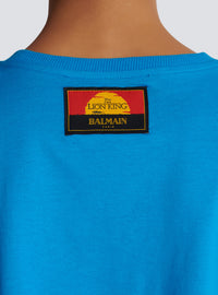Disney x balmain : the lion king - t-shirt court imprimé cassius khumalo - Bleu Turquoise &  Noir &  Doré