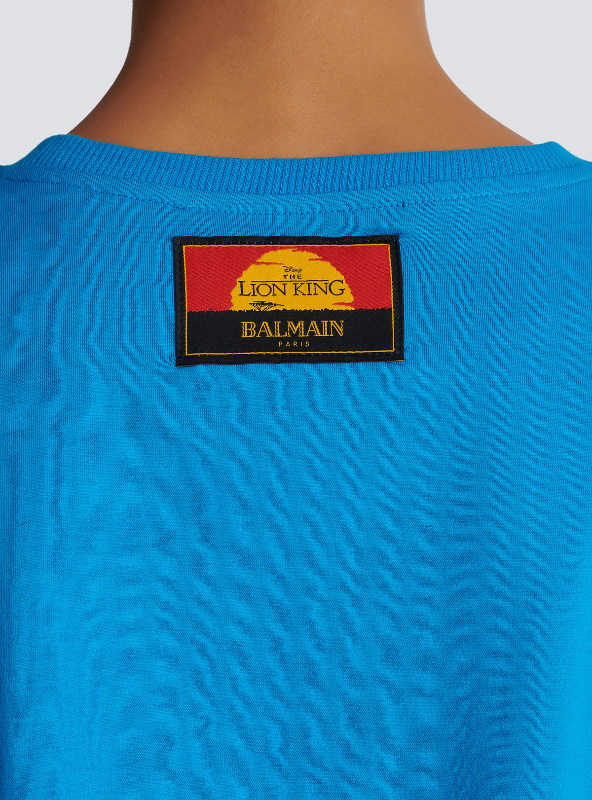 Disney x balmain : the lion king - t-shirt court imprimé cassius khumalo - Bleu Turquoise &  Noir &  Doré