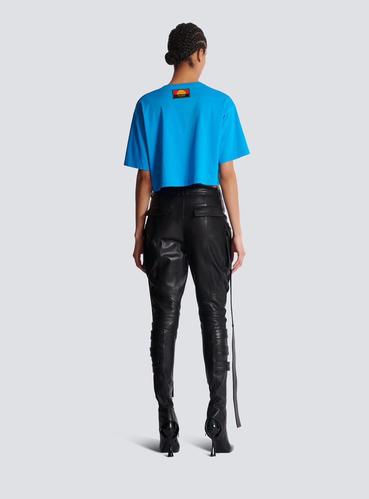 Disney x balmain : the lion king - t-shirt court imprimé cassius khumalo - Bleu Turquoise &  Noir &  Doré