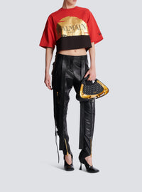 T-shirt court Balmain x Disney - Orange & Rouge & Noir